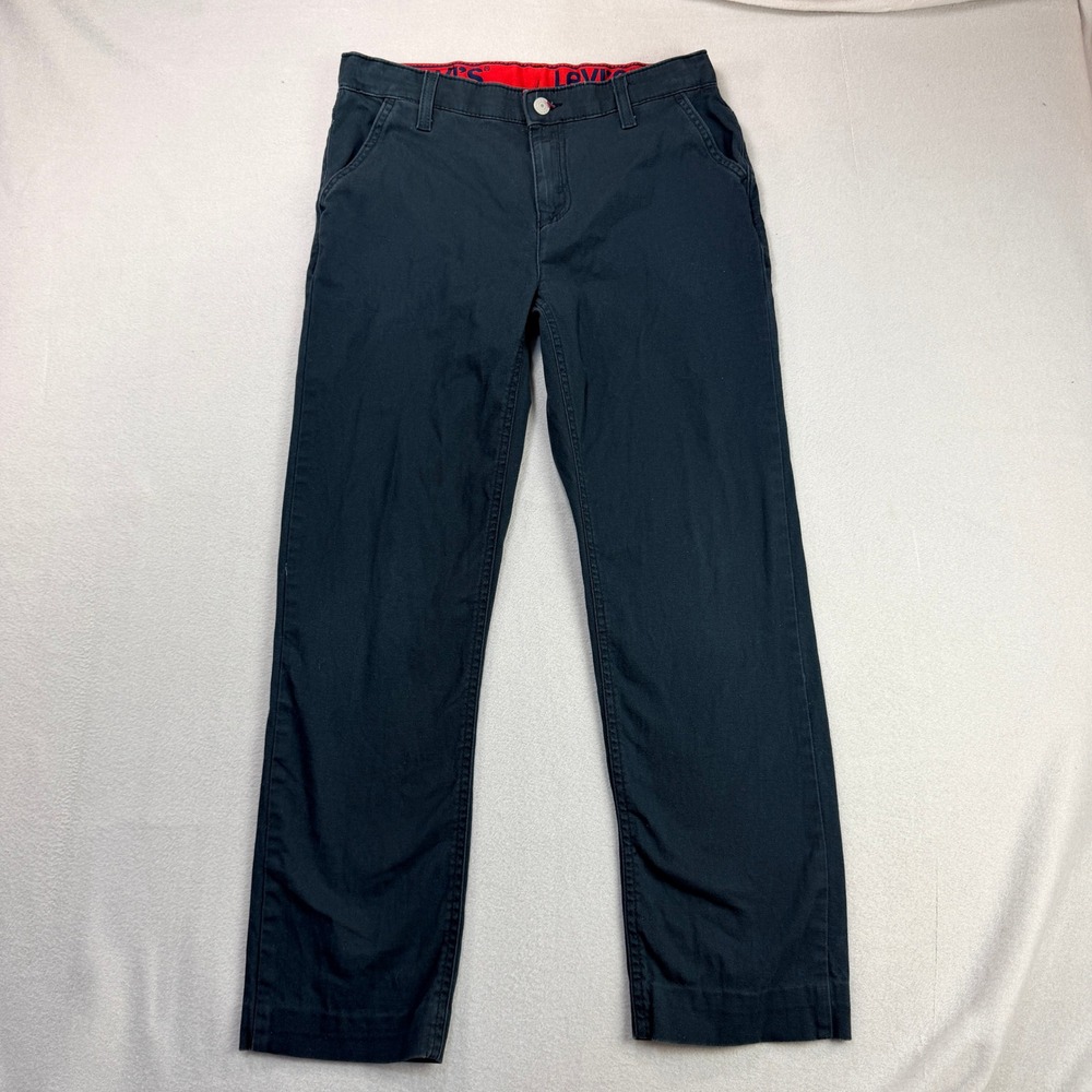 Levis 502 Regular Taper Boys Pants Black Chinos Size 18 Reg W29 L31 1054